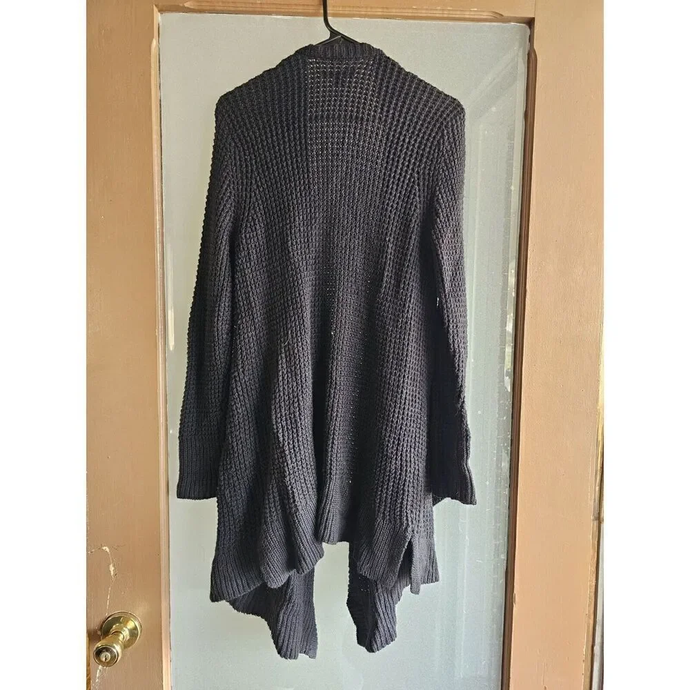 American Eagle womens size Small chunky knit cardigan‎ open front Black